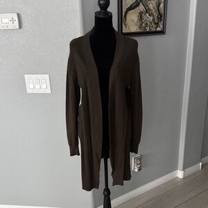 Hunter Green Open Front Cardigan